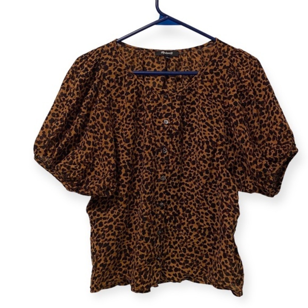 Madewell Shirt Women’s Size Small Button Down Animal Print‎ BarbieCore